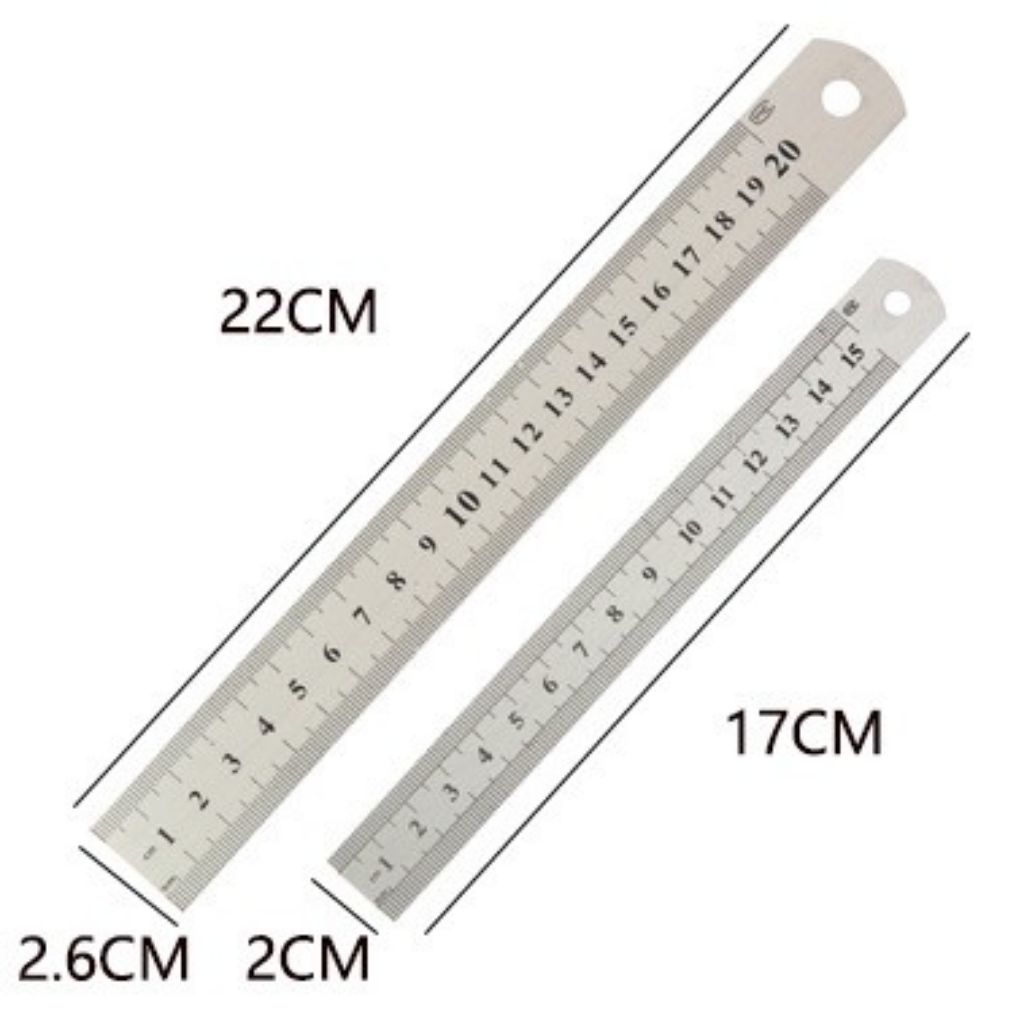 [SG-FREE SHIP] Stainless Steel Metal Ruler 15cm 20cm Draw Lines ...