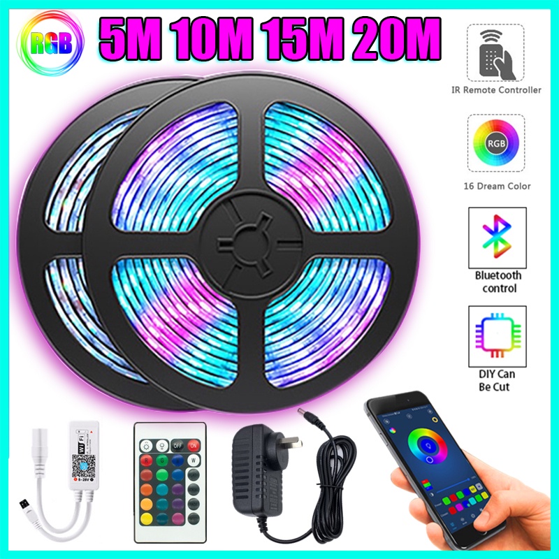 Bluetooth Led Light Strip 5M 10M 15M 20M USB RGB Light Strips Smart ...
