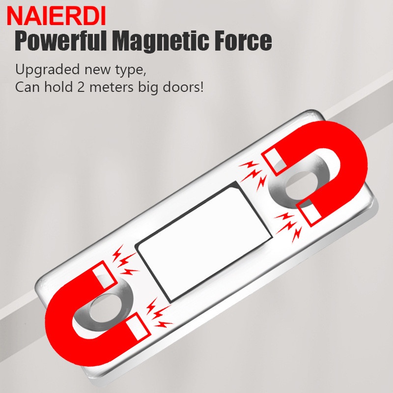 NAIERDI 1/2/4/8 Pack Strong Magnetic Cabinet Catches,Ultra Thin Cabinet ...