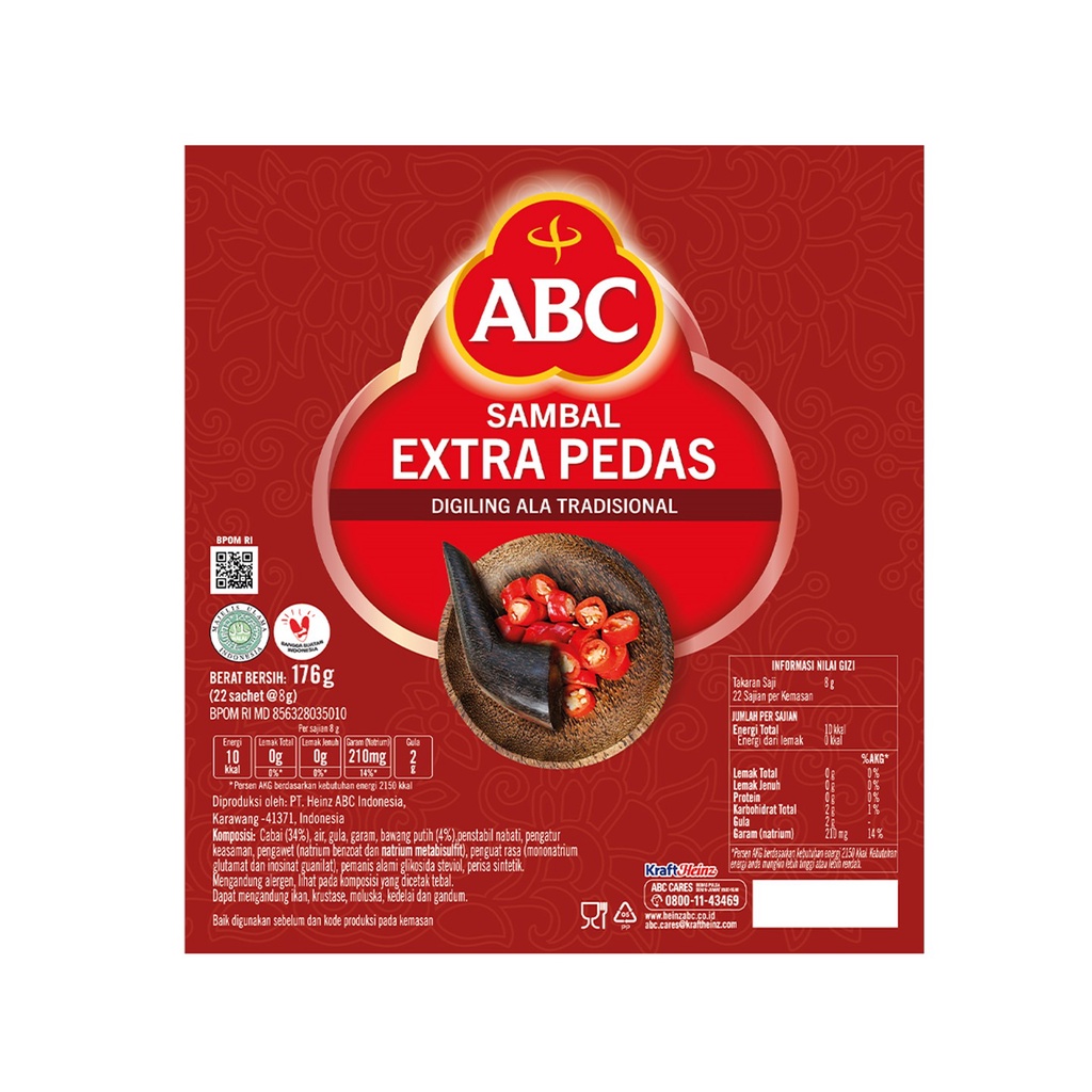 ABC Saus Sambal Extra Pedas 44 x 8g - Gambar 3
