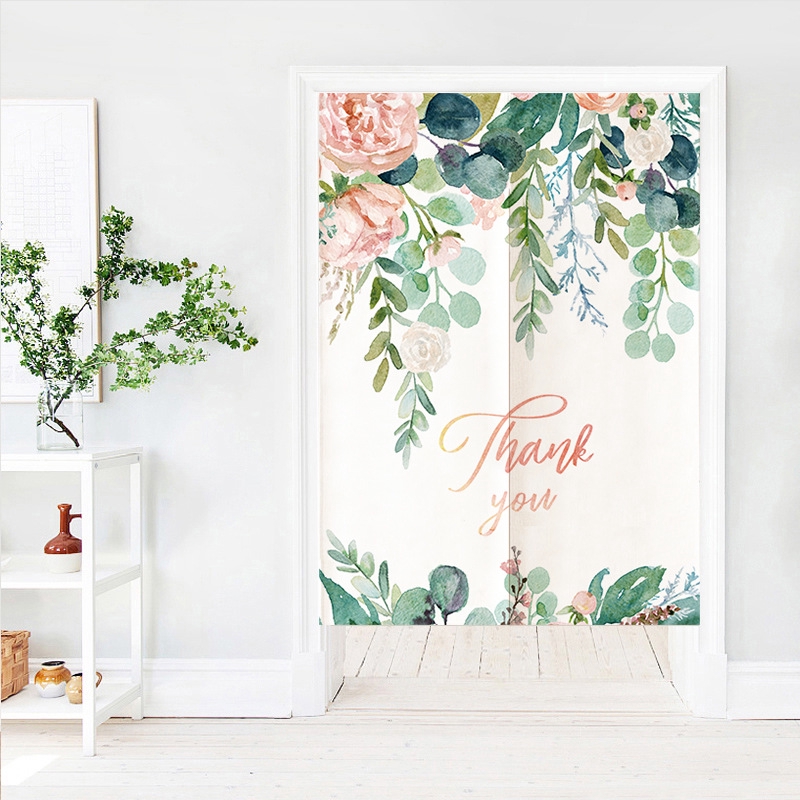 Modern Flowers Door Curtain Living Room Bedroom Curtain Noren Japanese
