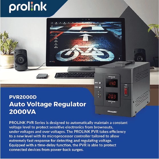 Prolink Stabilizer 2000VA Automatic Voltage Regulator l AVR l Relay Controlled l Stavolt - Gambar 2