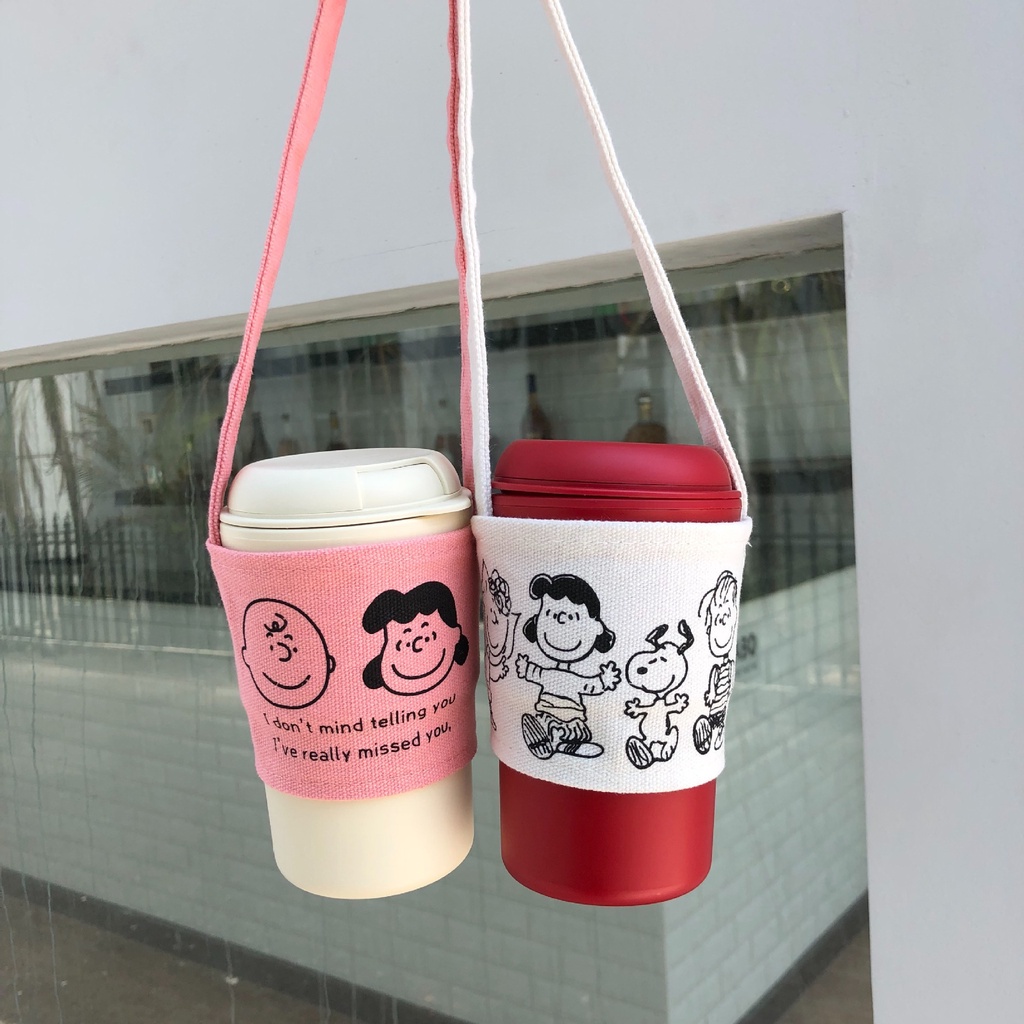 Cute Cartoon Charlie Cup Holder Milk Tea Cup Holder Portable Cup Holder ...