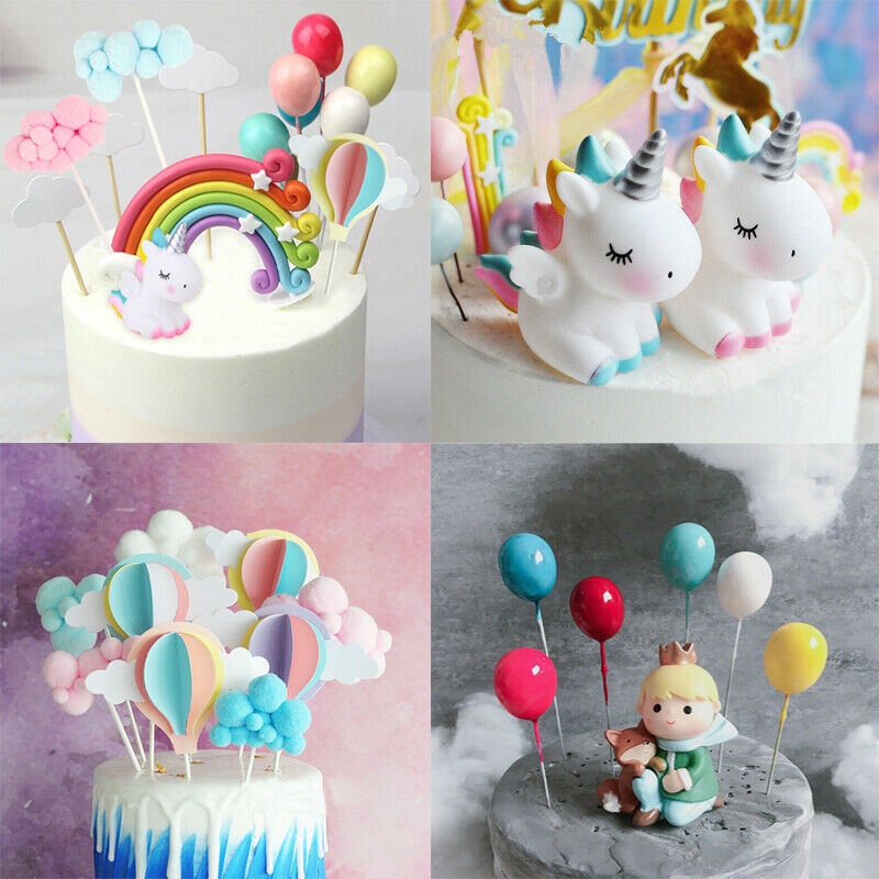 Unicorn Balloons Cake Cupcake Topper Birthday Wedding Party Baby Shower ...