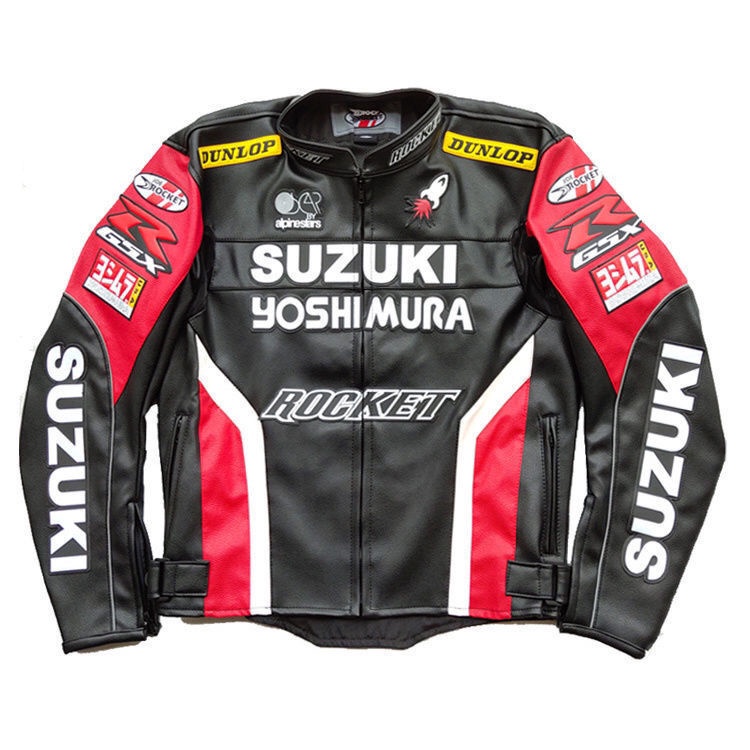 SUZUKI Leather Jacket Motorcycle Cycling Jersey Racing Rider