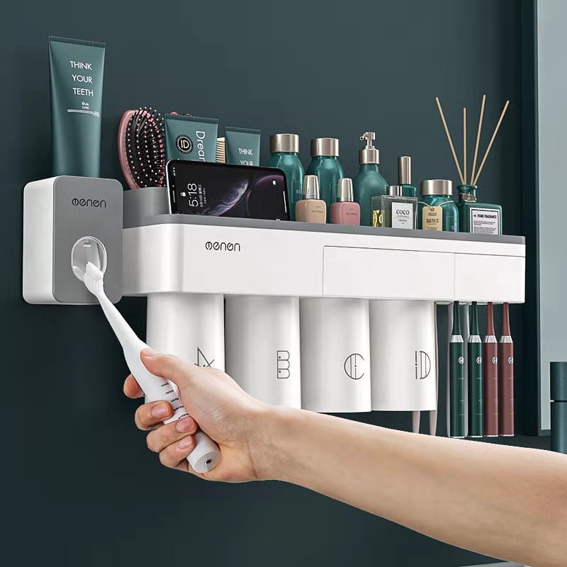 4-Slot Toothbrush Holder – Stainless Steel Countertop Organizer For Bathroom Vanity 9 thumbnail image