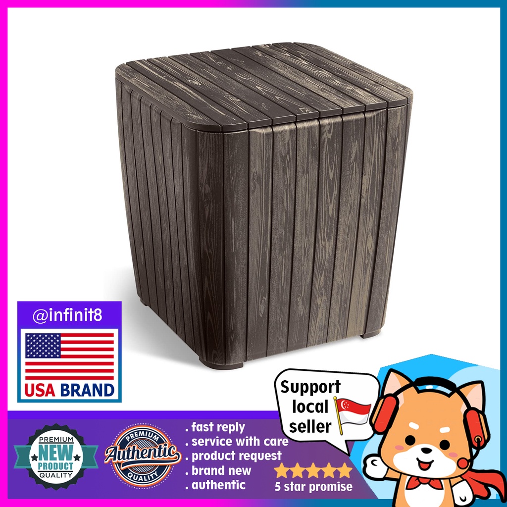 [sg stockUSA brand] Keter Resin Luzon Outdoor Table with Extra Hidden