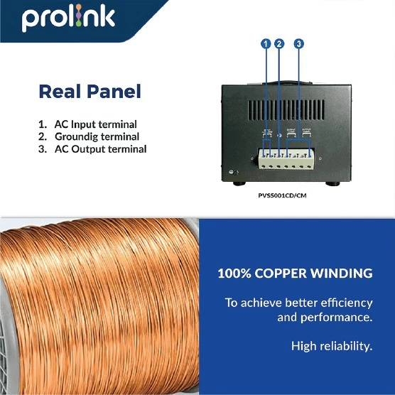 PROLINK Stabilizer AVR Servo Motor Controlled 5000VA - Gambar 3