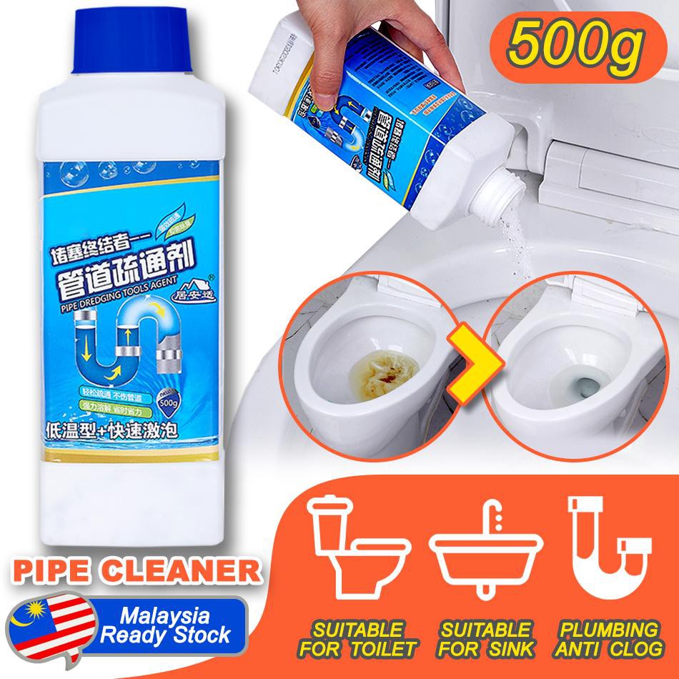 500Gram Clog Remover Drain Pipe Basin Cleaner Toilet Bowl Clogged ...