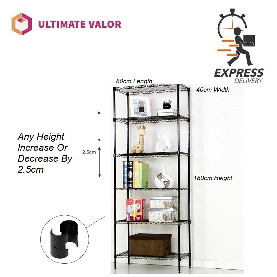 [SG Seller] 3/4/5 Tier Steel Wire Shelving Unit Metal Rack Home Kitchen