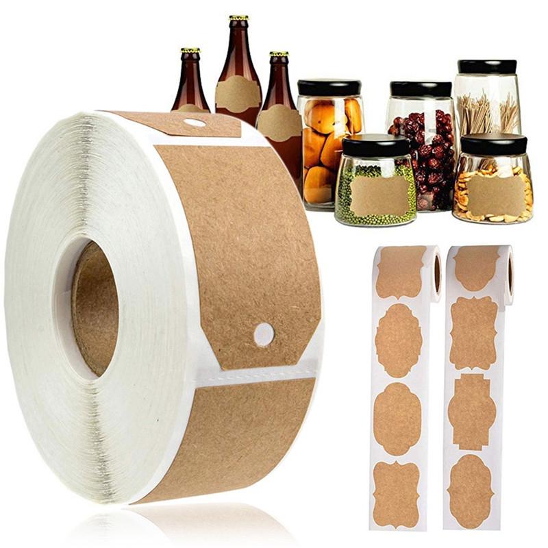 300pcs/Roll Kraft Paper Blank Gift Tags Birthday Wedding Present ...