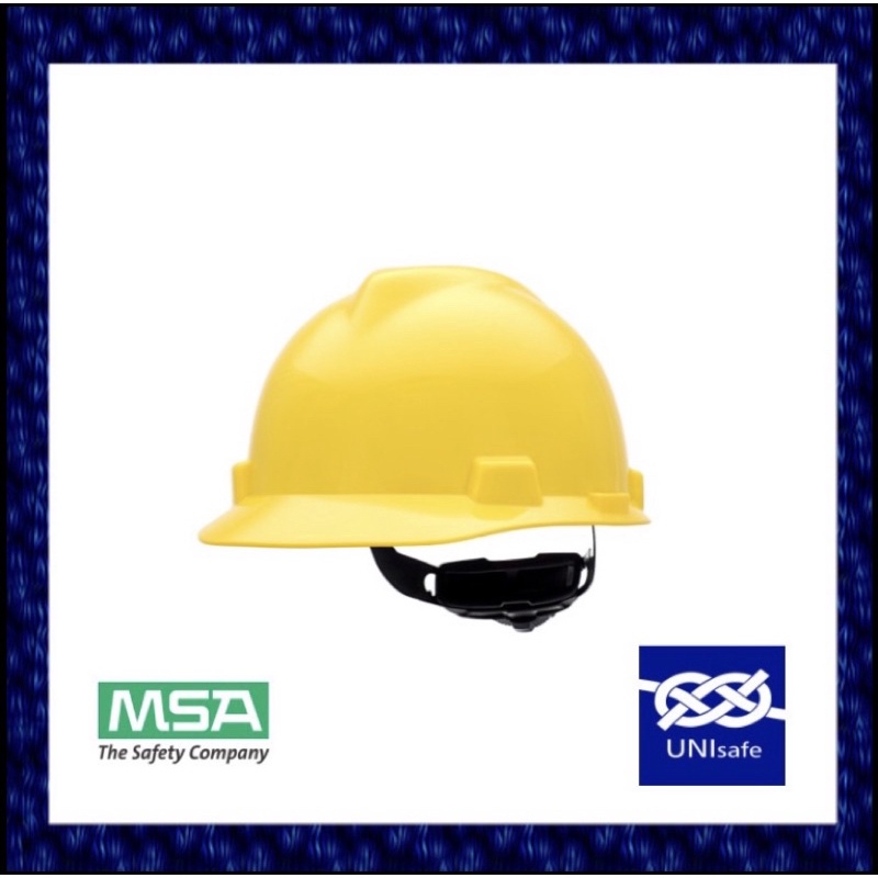 MSA Helmet V-Gard Slotted Cap with Fas-Trac III Ratchet Suspension ...