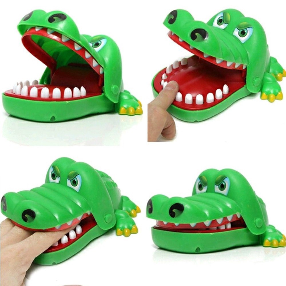 Large Crocodile Mouth Dentist Bite Finger Game Fun Playing Toy Kid 