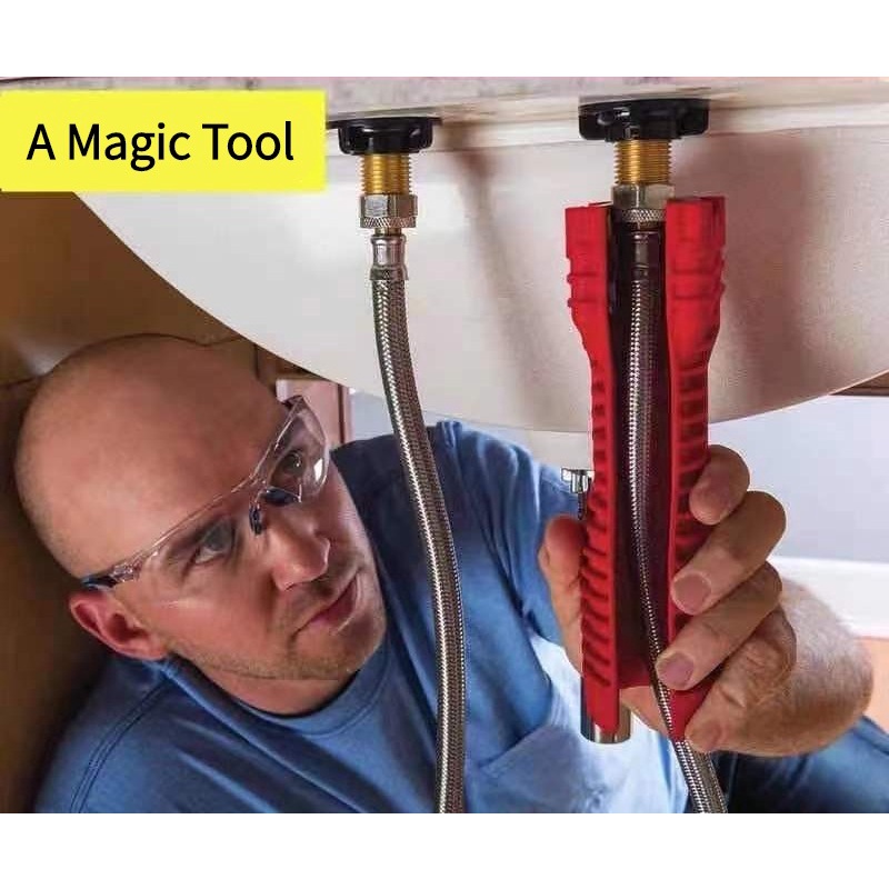 8/5in1 Faucet Tap Sink Basin Installation Wrench Repair Fix Maintenance Pipe Hose Spanner Kitchen Plumbing Bathroom Tool