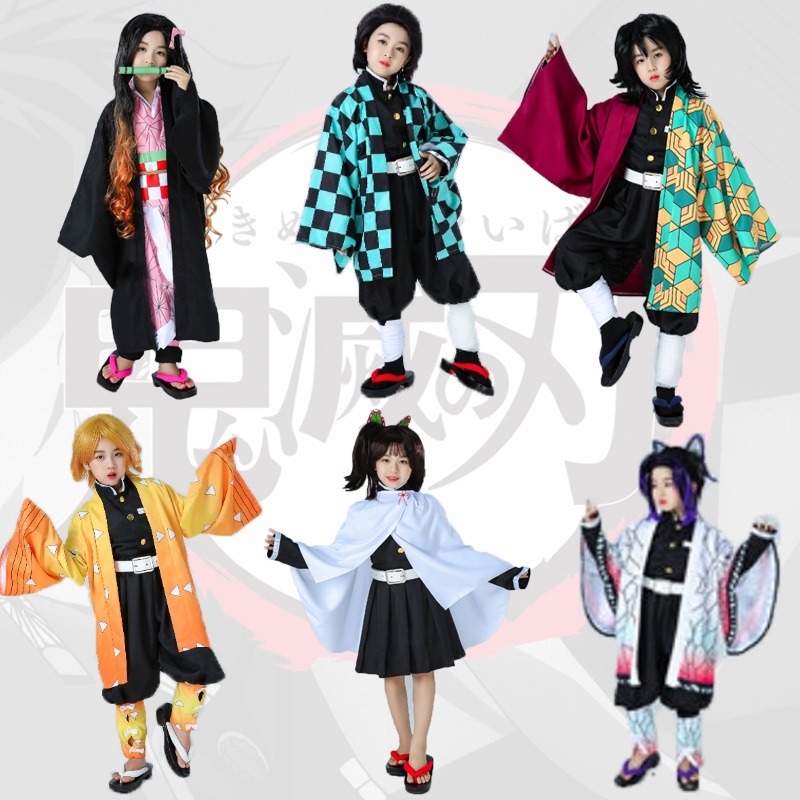 Children Cosplay(110-150cm) Anime Demon Slayer Nezuko Tanjirou Kid's ...