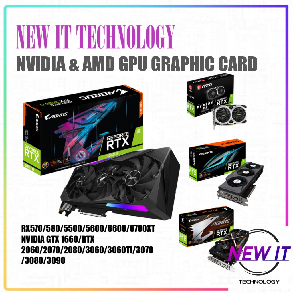 NVIDIA & AMD Desktop PC Graphic Card GPU RTX3050 / RTX4060TI / RTX5050 ...