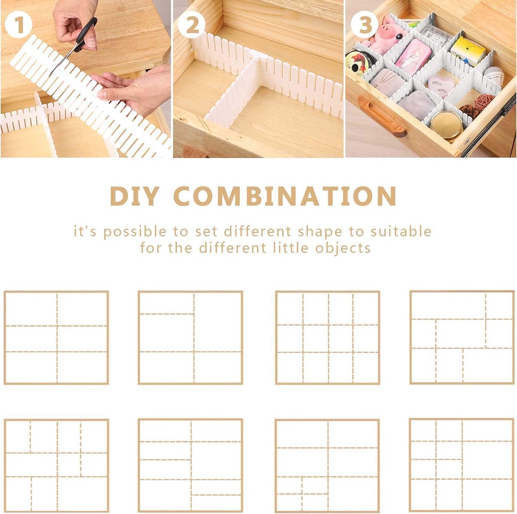 1pc DIY Drawers Divider Organizer Adjustable Storage Partition Board ...