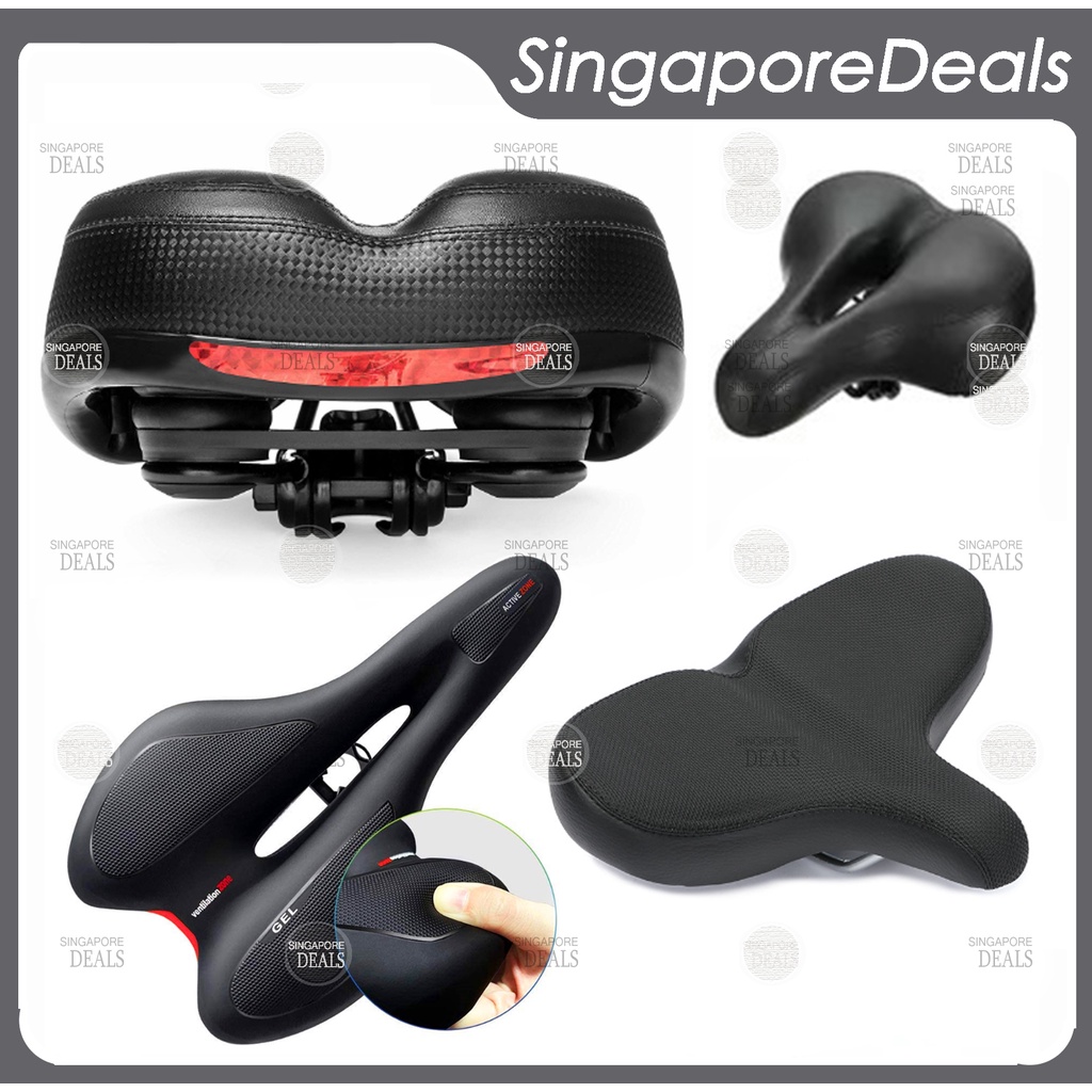 Comfortable Bicycle Suspension Saddle Bike Gel Seat Thick Cushion Wide