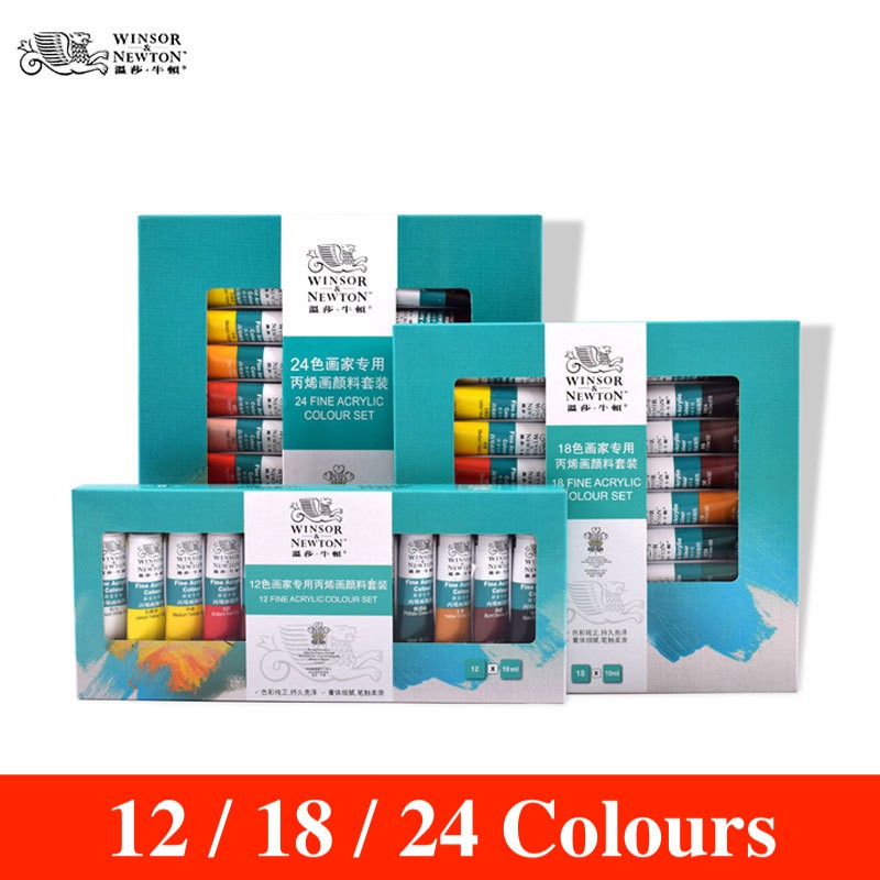 Winsor Newton Fine Acrylic Color Set 18 Colors Paints Artist