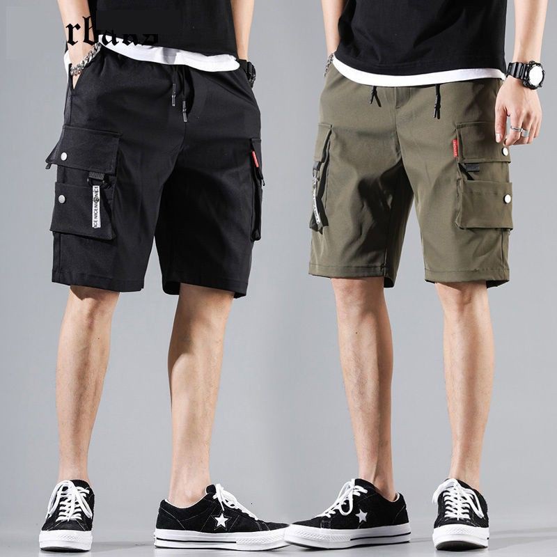 Mens cargo shorts store with tech pocket