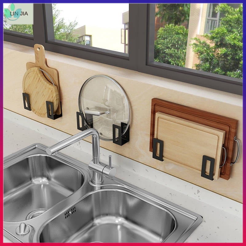 pot cover holder pot lid holder Storage Rack Wall Hanging HoleFree