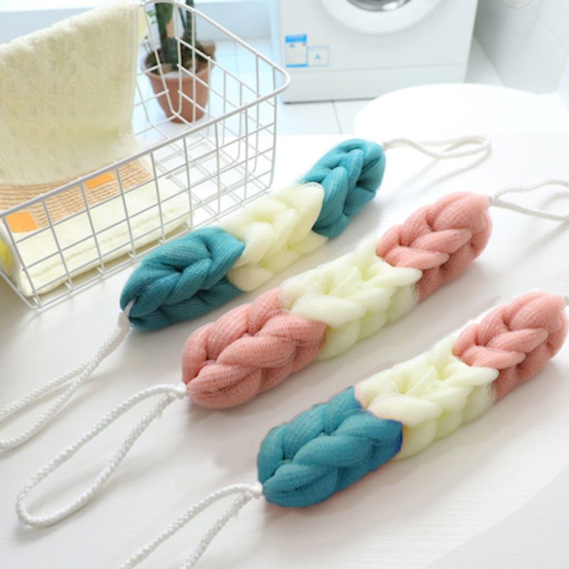 Braided bath sponge long spiral bath sponge shower puff sponge | Shopee ...