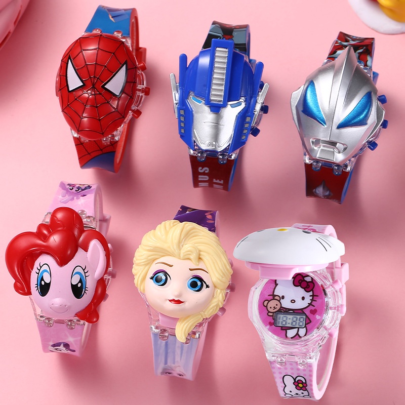 Kid's Digital Watch Cartoon Watch With Music LED 3D Clamshell Cover ...