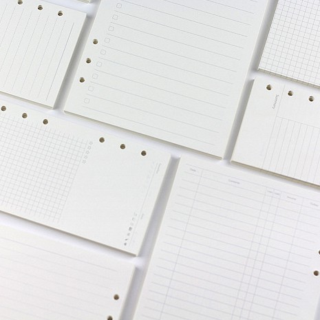45 Sheets A5 A6 A7 6 Holes Loose Leaf Notebook Refill Spiral Planner ...