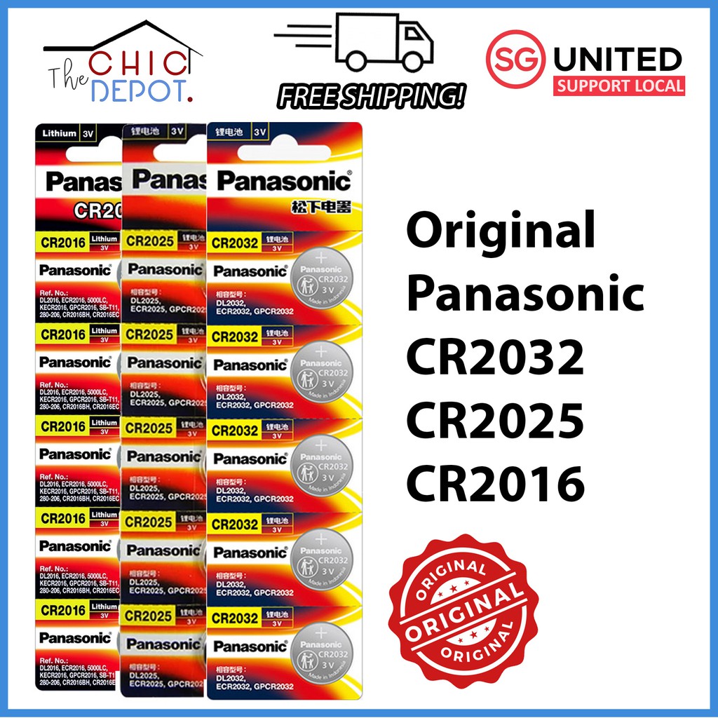 [SG] Original Panasonic CR2032 CR2025 CR2016 3V Button Cell Battery CR