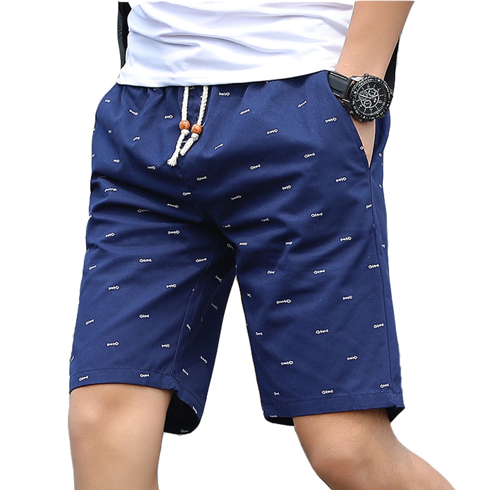 Men Shorts Cotton Beach Shorts Fifth Pants Casual Short Pants Sports Shorts Drawstring Shorts Fashion Men's Clothing