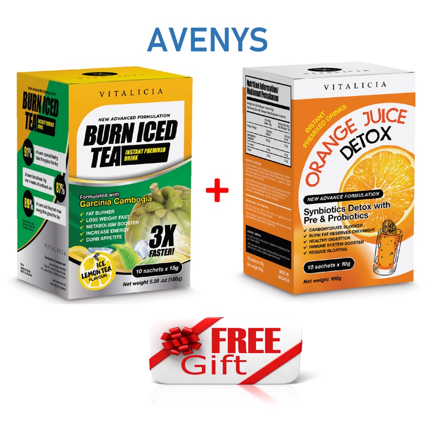 AVENYS SLIMMING SET BURN ICED TEA ( BIT ) + ORANGE JUICE DETOX (OJD
