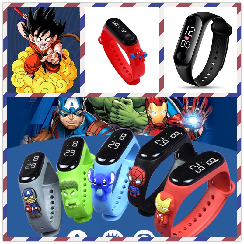 Electronic Waterproof Children's Watch LED Superman Swimming Doll TZWH