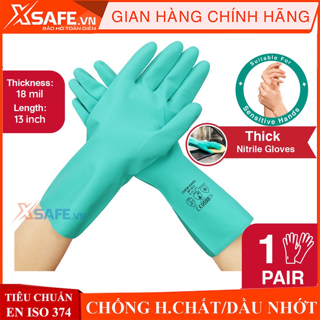 Nastah NF1513 Rubber Gloves nitrile Chemical Resistant AntiAcid