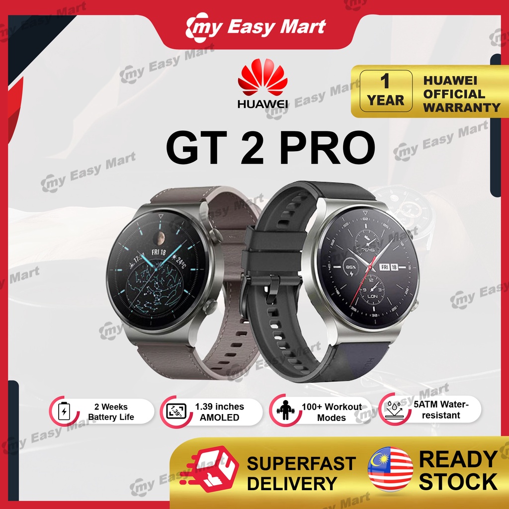 Huawei Watch GT2 Pro Smartwatch Music Playing SPO2 Supported 100 Workout Modes 1 Year Warranty Under Official Huawei Shopee Singapore