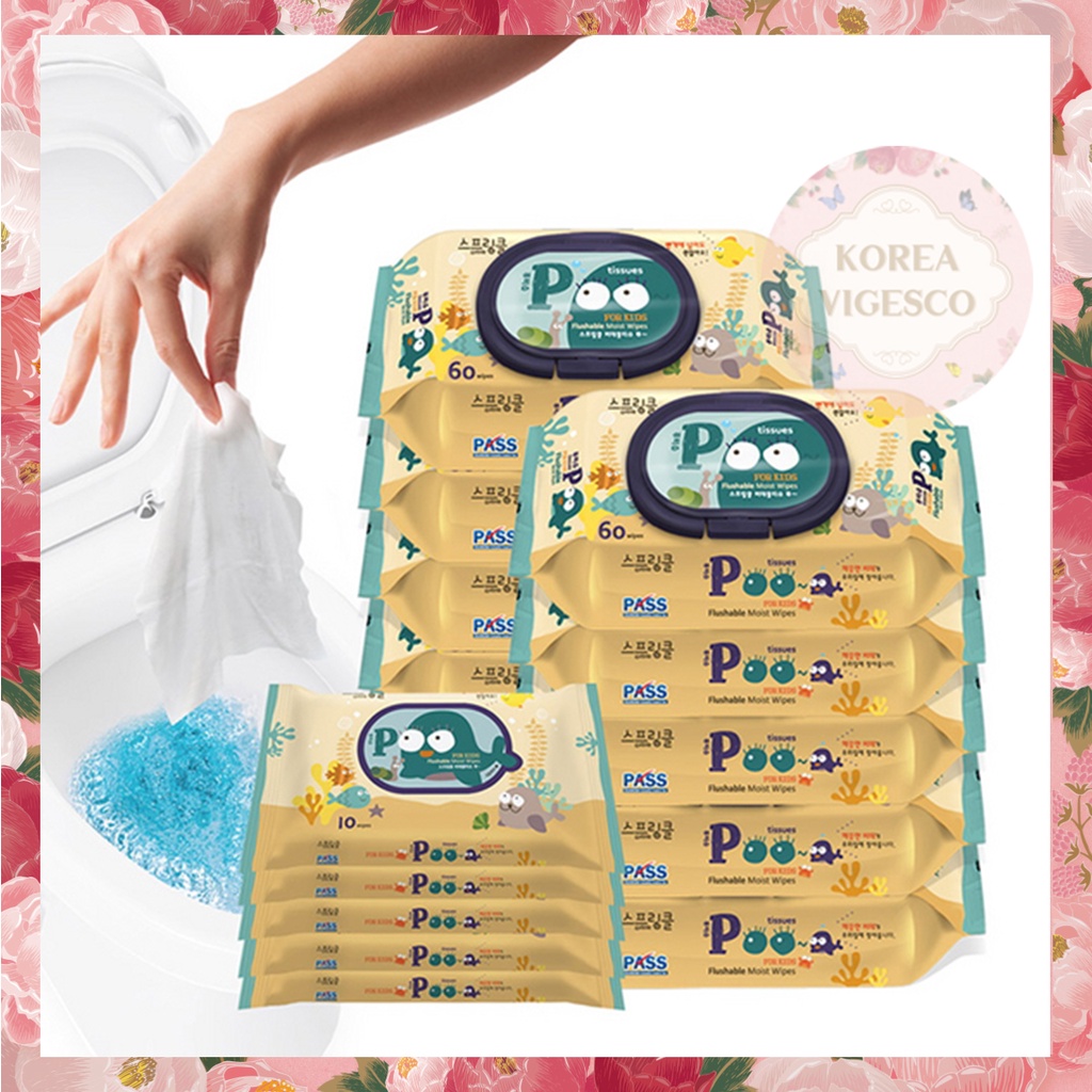 [Sprinkle] Poo Flushable toilet wipes for kids/bidet wet tissue
