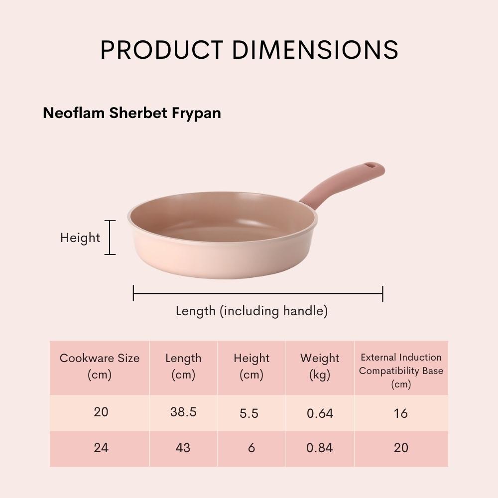 NEOFLAM Sherbet Frypan 20cm / 24cm │ NonStick Xtrema Ceramic Coating