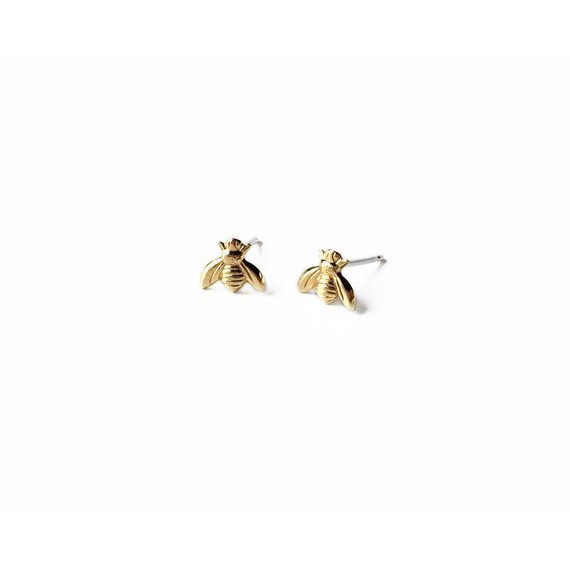 Gold bumble bee stud on sale earrings