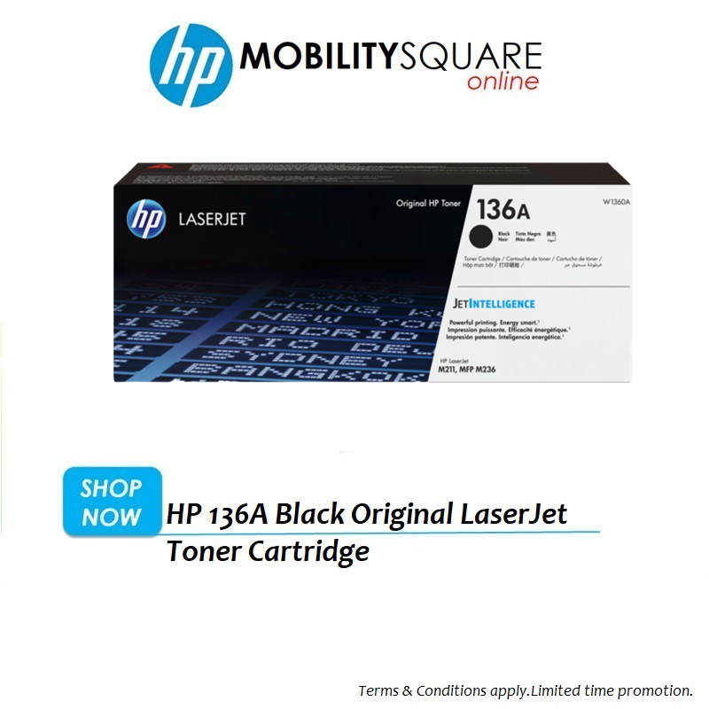 Hp 136a Black Original Laserjet Toner Cartridge W1360a Shopee Singapore 6873