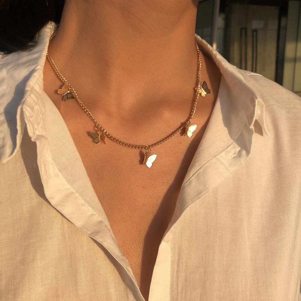 Choker necklace sale with drop chain