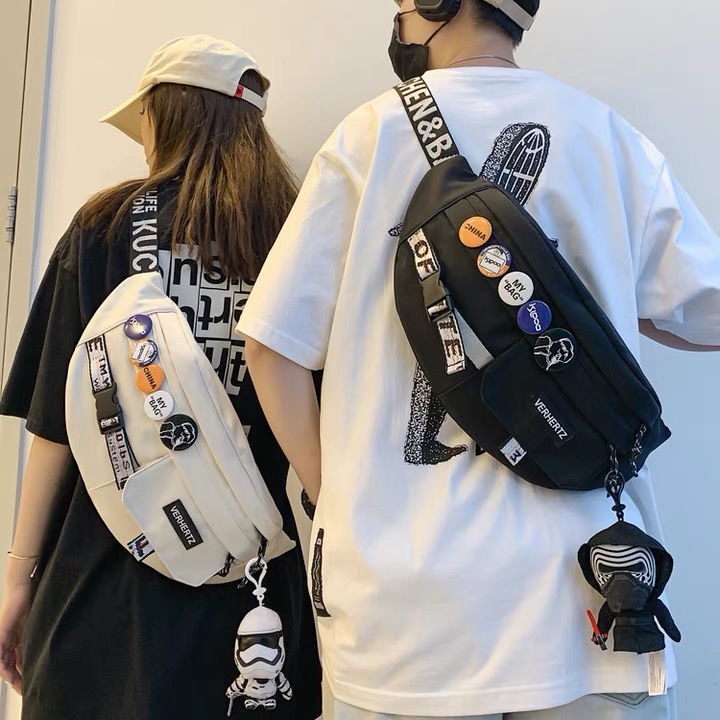 Couple Shoulder Messenger Bag Chest Bag Fashion Brand Casual Waist Bag Schoolgirl Crossbody Bag Japanese Style Small Bag