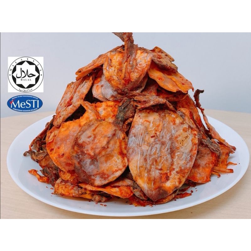 100g SPICY Tail Cuttlefish SPICY WHOLE SQUID Drain (HALAL) Dry