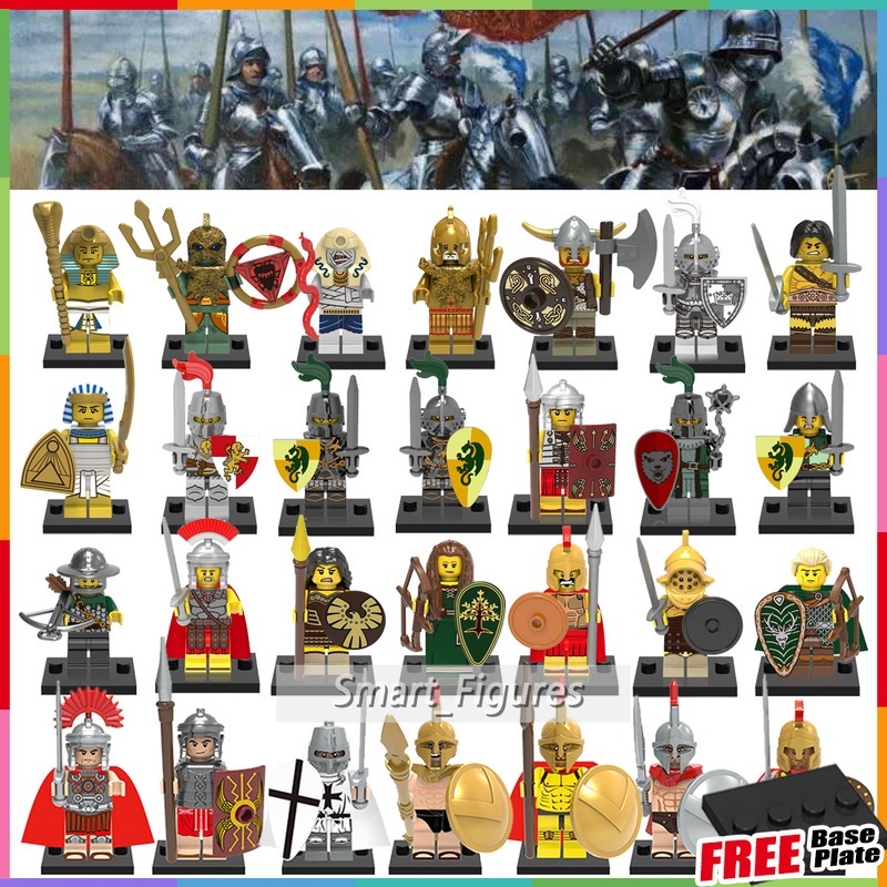 Medieval Knights Minifigures Ancient Egypt Roman Warrior Mummy Atlantis ...