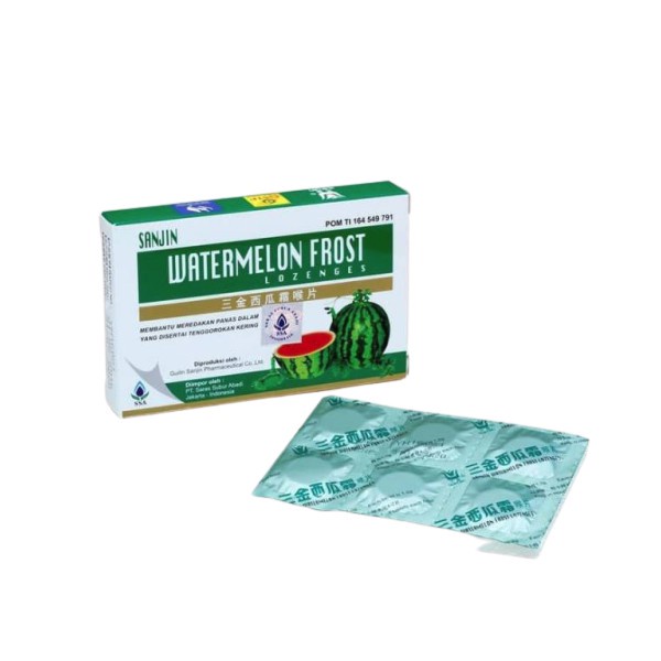Sanjin Watermelon Frost Lozonges 1 Box / Panas Dalam / Permen Tenggorokan / Batuk / Sariawan - Gambar 2