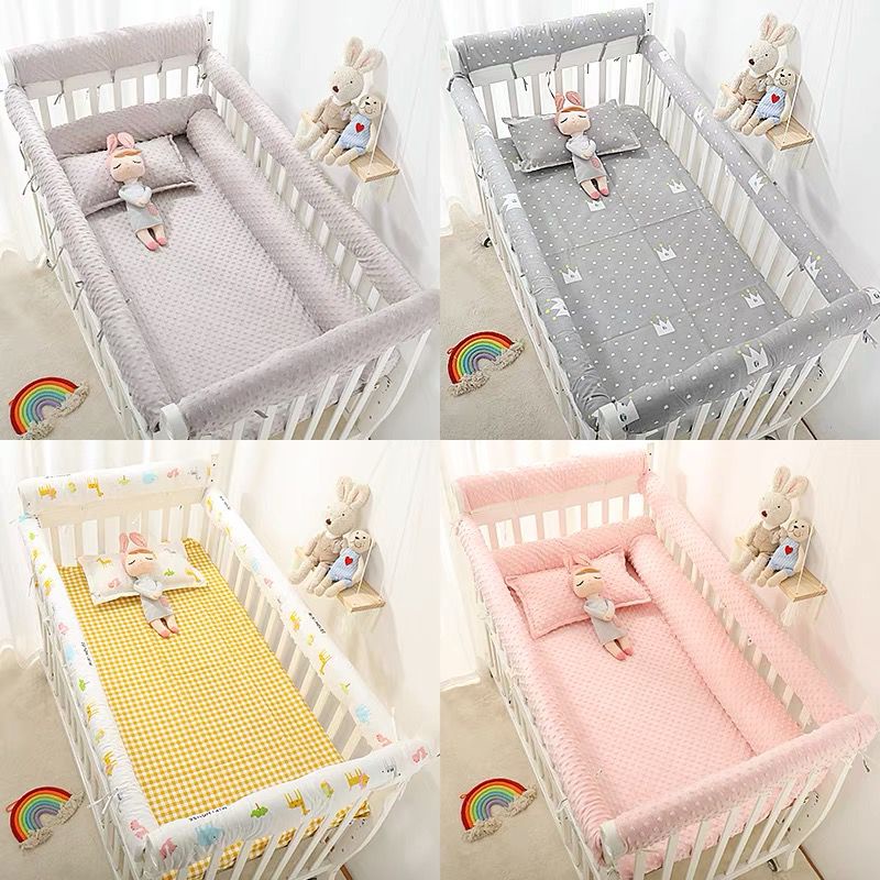 Reversible Crib Rail Bumper Pad, Baby Crib Rail Cover Pad Shopee