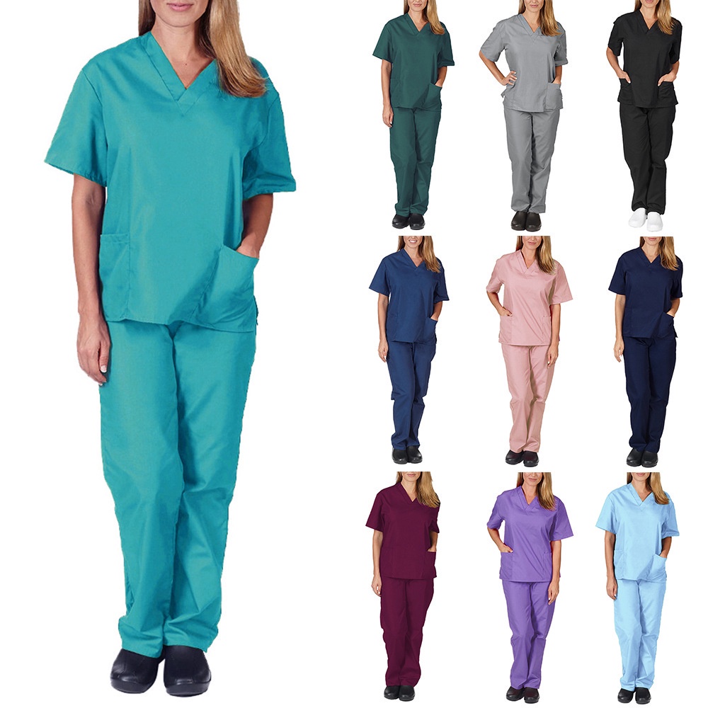 Summer Fashion Unisex Surgical Medical Uniforms Nurse Suits Doctor Work