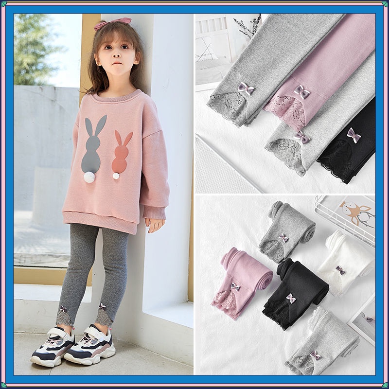 Fashion Elestic Kids Leggings for Girls Slim Fit Pants Spring