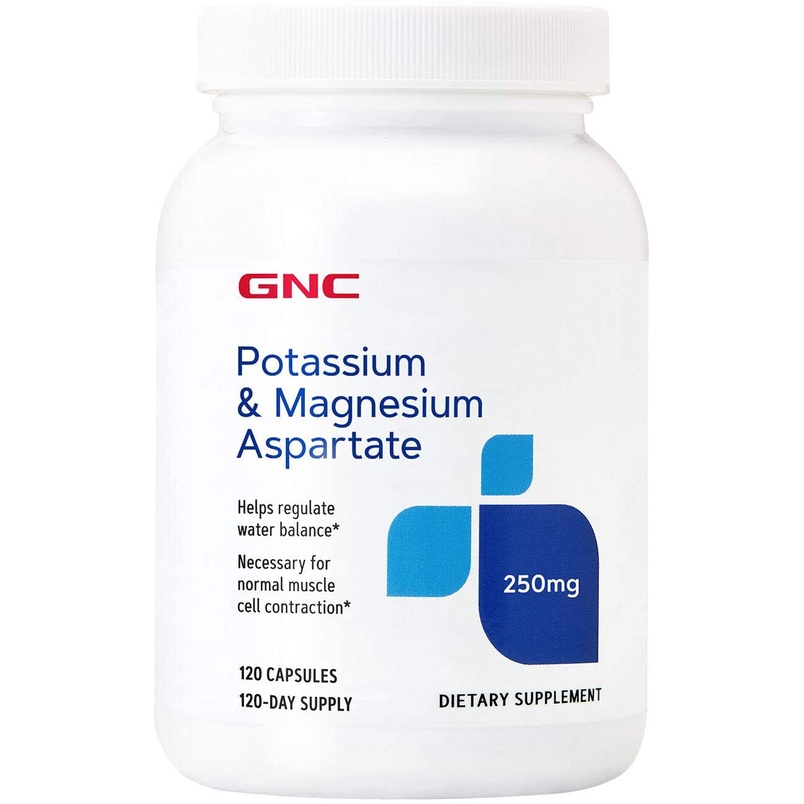 GNC Potassium & Magnesium Aspartate 250mg, 120 Capsules, Helps Regulate