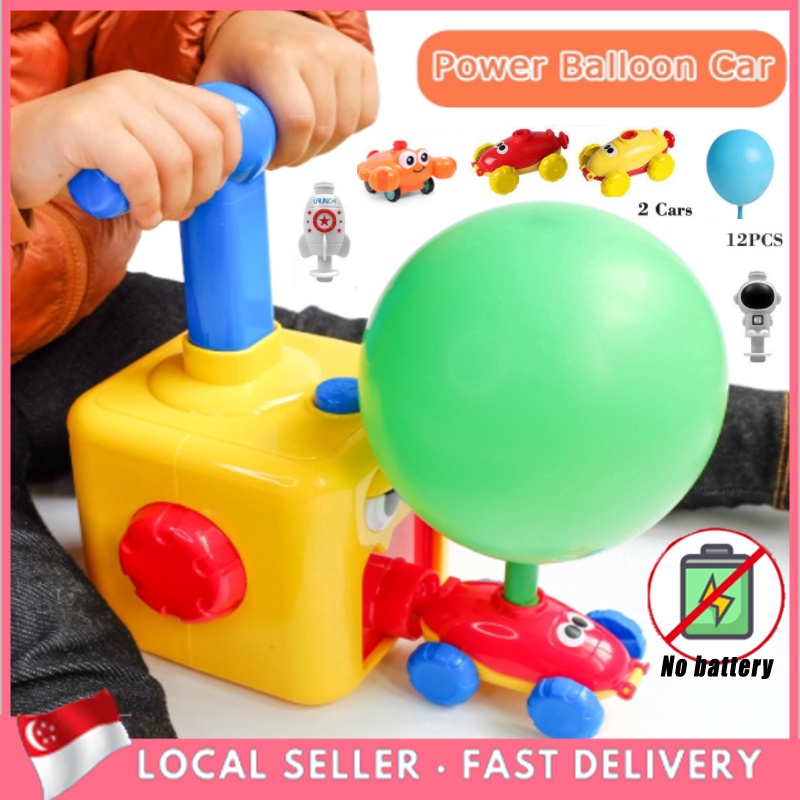 SG EmmAmy®NEW Rocket Balloon Launch Tower Toy Fun Education Inertia Air Power Balloon Car Science Toys for Children Gift