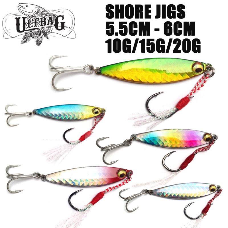 Shore Jig Casting Jigging Lure Micro Slow Jig Lure 10g/15g/20g/5.5cm/6cm 5  Color