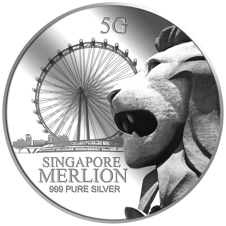999 Pure Silver | 5g SG Merlion Flyer Silver Medallion | Shopee Singapore